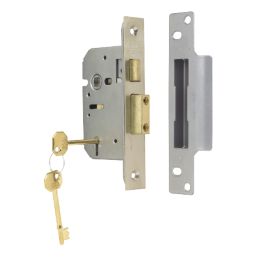 ERA  5 Lever Satin Nickel Mortice Sashlock 64mm Case - 44mm Backset