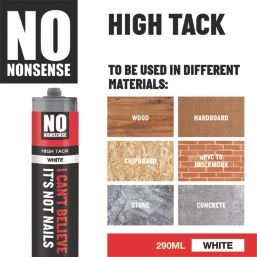 No Nonsense I Can't Believe It's Not Nails Solvent-Free Multi-Purpose High Tack Grab Adhesive  White 290ml