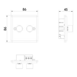 LAP  2-Gang 2-Way LED Dimmer Switch  Black Nickel with Colour-Matched Inserts