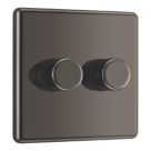LAP  2-Gang 2-Way LED Dimmer Switch  Black Nickel with Colour-Matched Inserts