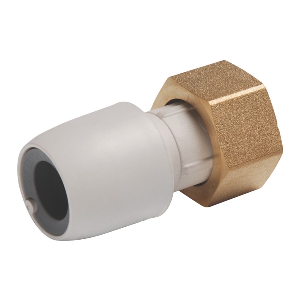 Hep2O Plastic PushFit Straight Tap Connector 22mm x 3/4" Screwfix