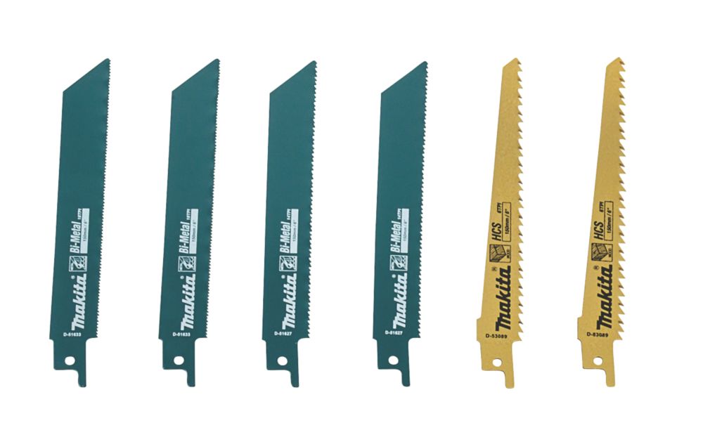 Makita D 53051 Multi Material Reciprocating Saw Blade Set 6 Pieces