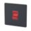 Varilight  45AX 1-Gang DP Cooker Switch Jet Black  with Red Inserts