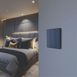British General Evolve 20A 16AX 3-Gang 2-Way Light Switch  Blue