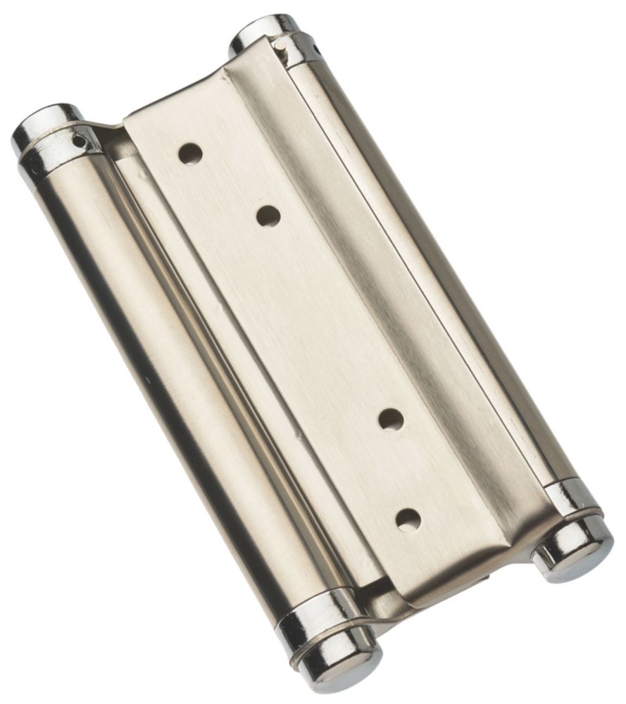 Smith & Locke Satin Nickel Spring Hinge 150mm x 153mm Screwfix