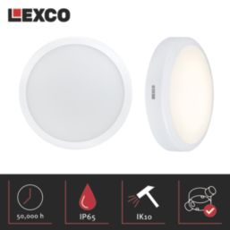 Lexco Pegasi Outdoor Round Photocell LED Bulkhead Light White 17W 1200-1900lm