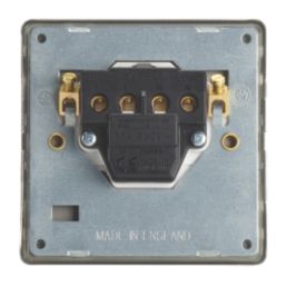 Contactum Lyric 32A 1-Gang DP Control Switch Brushed Brass  with White Inserts