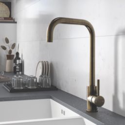 ETAL Vito Square Neck Single Lever Mono Mixer KitchenTap Antique Brass