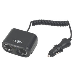 Ring 8A Twin Multisocket In-Car Charger with Battery Analyser 12V