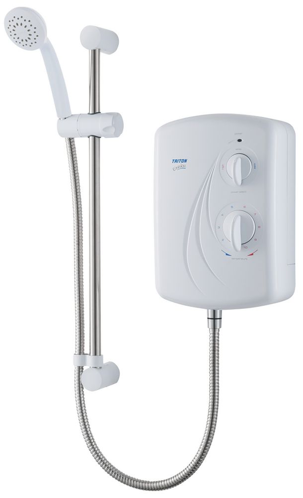 Triton Enrich White 9.5kW Manual Electric Shower | Showers | Screwfix.ie