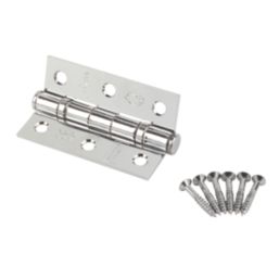 Eclipse  Polished Chrome Grade 7 Fire Rated Ball Bearing Hinges 76mm x 51mm 2 Pack