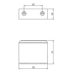 Essentials Pequin Strip Cabinet Handle Brushed Nickel 50mm 2 Pieces