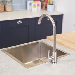 ETAL Tivoli Single Lever Kitchen Mixer Tap Brushed Steel Finish
