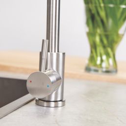 ETAL Tivoli Single Lever Kitchen Mixer Tap Brushed Steel Finish