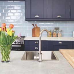 ETAL Tivoli Single Lever Kitchen Mixer Tap Brushed Steel Finish