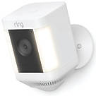 Ring  Battery-Powered White Wireless 1080p Outdoor Smart Camera with Spotlight with PIR Sensor