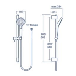 Ideal Standard Idealrain 3 Function Shower Kit Chrome