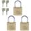 Sterling  Brass Keyed Alike  Long Shackle  Padlocks 30mm 3 Pack