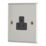 Contactum iConic 2A 1-Gang Unswitched Round Pin Socket Brushed Steel with Black Inserts