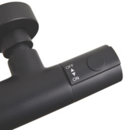 Highlife Bathrooms Argyll Exposed Single Outlet Thermostatic Matt Black Bar Shower Valve
