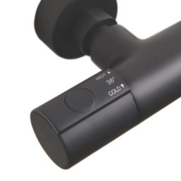 Highlife Bathrooms Argyll Exposed Single Outlet Thermostatic Matt Black Bar Shower Valve