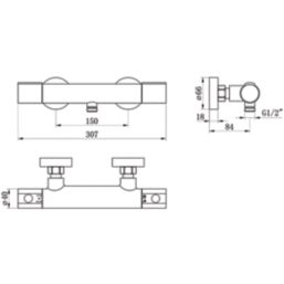 Highlife Bathrooms Argyll Exposed Single Outlet Thermostatic Matt Black Bar Shower Valve
