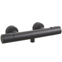 Highlife Bathrooms Argyll Exposed Single Outlet Thermostatic Matt Black Bar Shower Valve