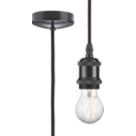 Knightsbridge Vintage 1.8m Pendant Set Light Fitting E27 Matt Black 3 1/2"