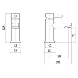 ETAL Ella Chrome 138mm Cloakroom Lever Mono Basin Mixer Tap