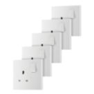 British General 900 Series 13A 1-Gang SP Switched Plug Sockets White   5 Pack