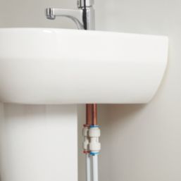 Flomasta  Plastic Collet Clips Blue 15mm 10 Pack