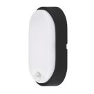 Luceco Eco Indoor & Outdoor Oval LED Decorative Bulkhead With PIR Sensor Black/White 10W 700lm