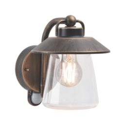 Lutec Cate Outdoor Wall Light With PIR Sensor Antique Brass