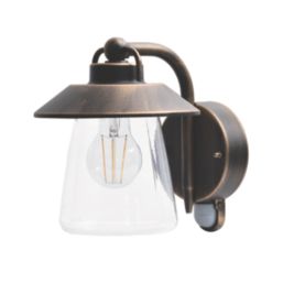 Lutec Cate Outdoor Wall Light With PIR Sensor Antique Brass