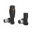 ETAL Danva 15mm x 1/2" Satin Black Angled Modern Thermostatic Radiator Valve & Lockshield