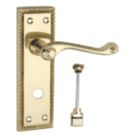 Smith & Locke  Fire Rated WC Door Handles Pair Polished Brass