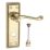 Smith & Locke  Fire Rated WC Door Handles Pair Polished Brass