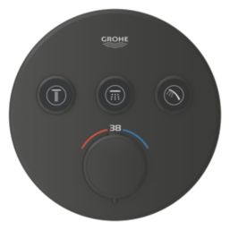 Grohe Precision SmartControl HP Rear-Fed Concealed Matt Black Thermostatic Shower System