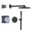 Grohe Precision SmartControl HP Rear-Fed Concealed Matt Black Thermostatic Shower System