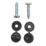 Pearl Consumables  Slotted Self Tapping Black Number Plate Screws & Caps 2 Piece Set