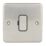 Hager Sollysta WRSU83BSB  13A Unswitched Fused Spur  Brushed Steel with Black Inserts