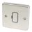 Hager Sollysta WRSU83BSB  13A Unswitched Fused Spur  Brushed Steel with Black Inserts