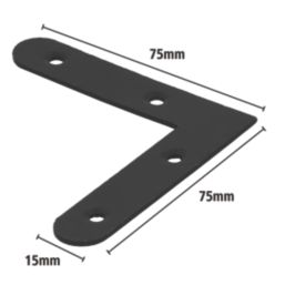 Magnodur Furniture Brackets Black 75mm x 75mm x 15mm 10 Pack