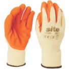 Site  Latex Builders Gloves Orange/Yellow Medium