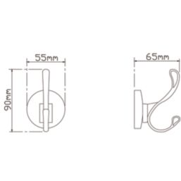 Ormara Double Bathroom Hook Chrome-Plated