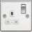 Knightsbridge  13A 1-Gang DP Switched Single Socket Polished Chrome  with White Inserts