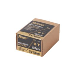 Turbo TX  TX Double-Countersunk  Multipurpose Screws 5mm x 70mm 100 Pack