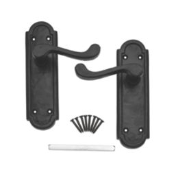 Essentials Turnberry LoB Door Handles Pair Black