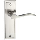 Designer Levers Berkeley Lever on Backplate Door Handle Set Satin Nickel