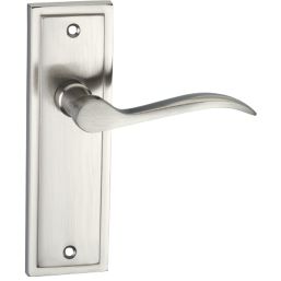 Designer Levers Berkeley Lever on Backplate Door Handle Set Satin Nickel